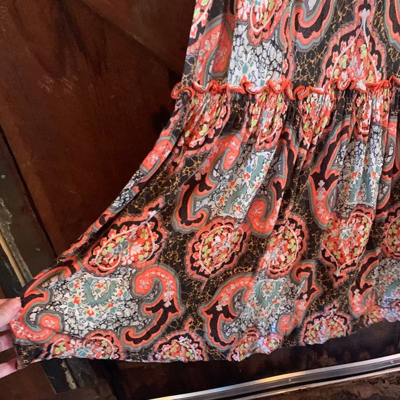 Orange Strapless Bandeau Maxi Psychedlic Paisley - Picture 3 of 5